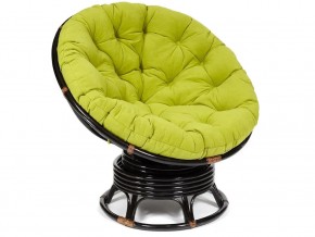 Кресло-качалка Papasan w 23/01 B с подушкой Antique brown, флок Олива в Асбесте - asbest.magazin-mebel74.ru | фото