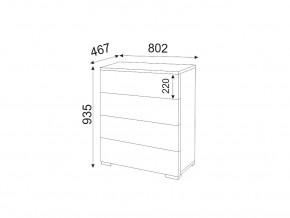 М05 (ручка брусок) Комод (4 ящика) в Асбесте - asbest.magazin-mebel74.ru | фото