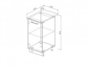 Н 40 Модуль нижний Без Столешницы МН 40 в Асбесте - asbest.magazin-mebel74.ru | фото