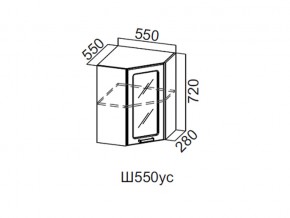 Ш550ус/720 Шкаф навесной 550/720 (угловой со стеклом) в Асбесте - asbest.magazin-mebel74.ru | фото