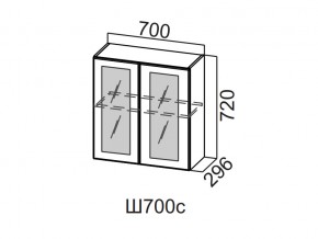 Ш700с/720 Шкаф навесной 700/720 (со стеклом) в Асбесте - asbest.magazin-mebel74.ru | фото