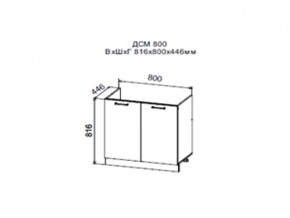 Шкаф нижний ДСМ800 под мойку в Асбесте - asbest.magazin-mebel74.ru | фото
